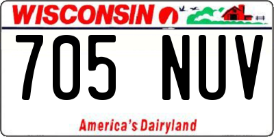 WI license plate 705NUV