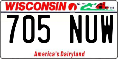 WI license plate 705NUW