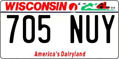 WI license plate 705NUY