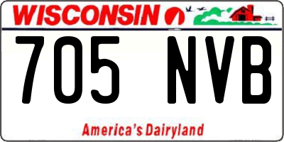 WI license plate 705NVB