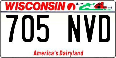 WI license plate 705NVD
