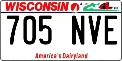 WI license plate 705NVE