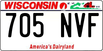 WI license plate 705NVF