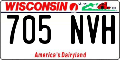 WI license plate 705NVH