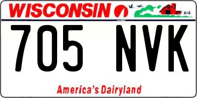 WI license plate 705NVK