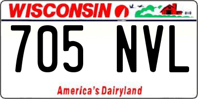 WI license plate 705NVL