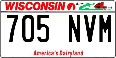 WI license plate 705NVM