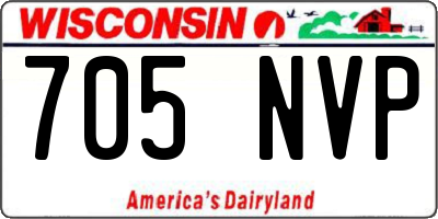 WI license plate 705NVP
