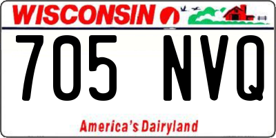 WI license plate 705NVQ