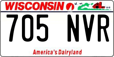 WI license plate 705NVR