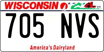 WI license plate 705NVS