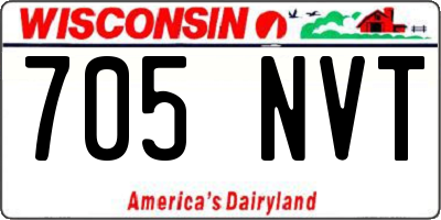 WI license plate 705NVT