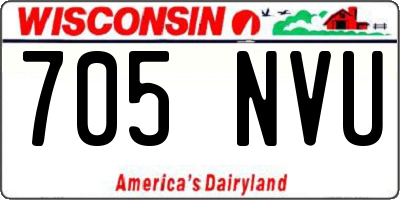 WI license plate 705NVU