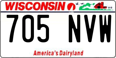 WI license plate 705NVW