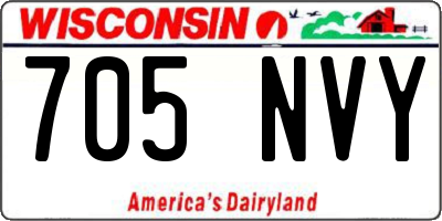 WI license plate 705NVY