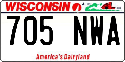 WI license plate 705NWA