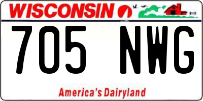 WI license plate 705NWG