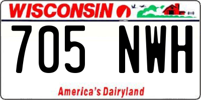 WI license plate 705NWH