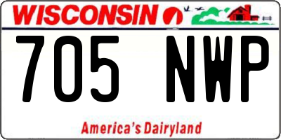 WI license plate 705NWP
