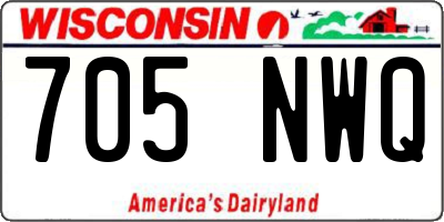 WI license plate 705NWQ