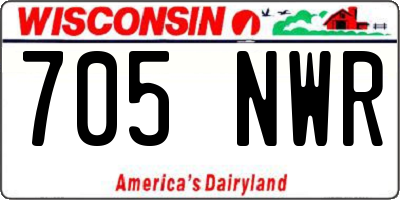 WI license plate 705NWR