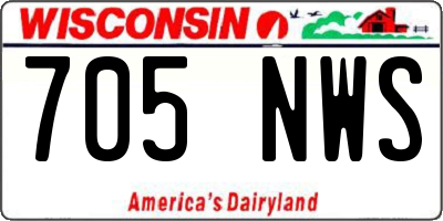 WI license plate 705NWS