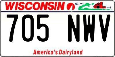 WI license plate 705NWV