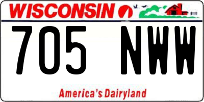WI license plate 705NWW