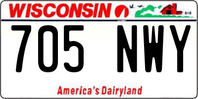 WI license plate 705NWY