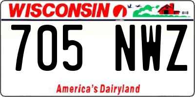 WI license plate 705NWZ