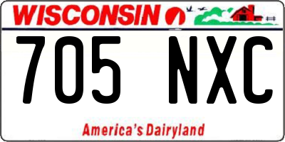 WI license plate 705NXC
