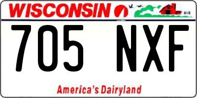 WI license plate 705NXF