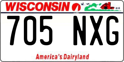 WI license plate 705NXG