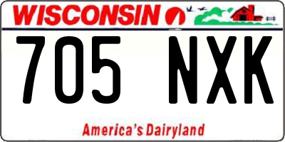 WI license plate 705NXK
