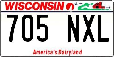 WI license plate 705NXL
