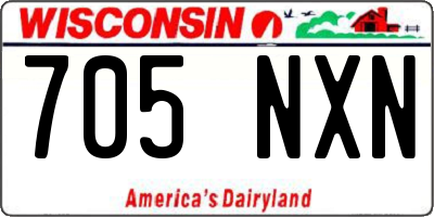 WI license plate 705NXN
