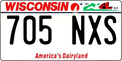 WI license plate 705NXS