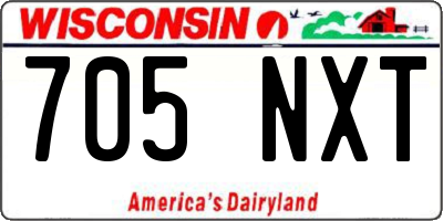 WI license plate 705NXT