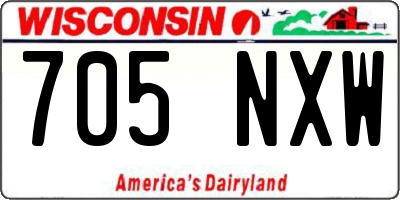 WI license plate 705NXW