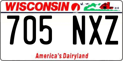 WI license plate 705NXZ
