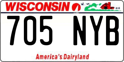 WI license plate 705NYB