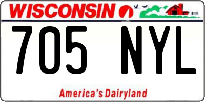 WI license plate 705NYL