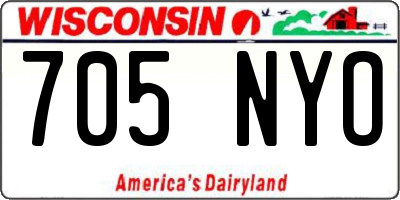 WI license plate 705NYO