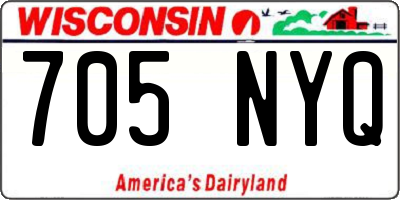 WI license plate 705NYQ