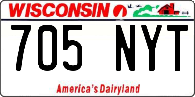 WI license plate 705NYT