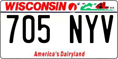 WI license plate 705NYV