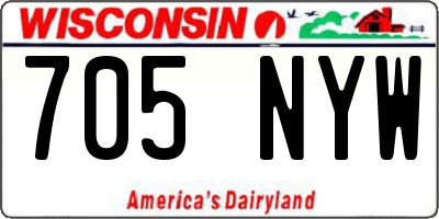 WI license plate 705NYW