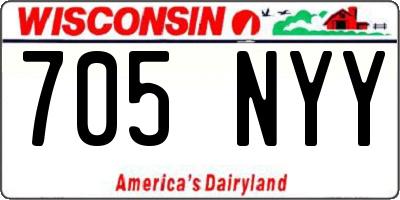 WI license plate 705NYY
