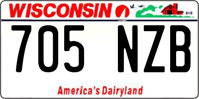 WI license plate 705NZB