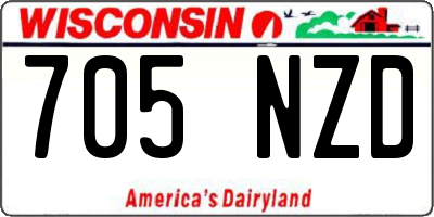 WI license plate 705NZD